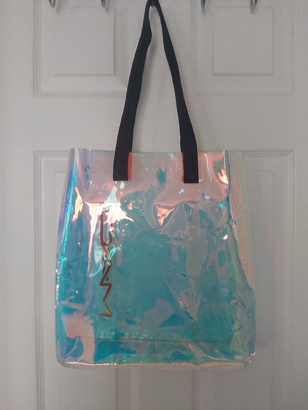MAC Cosmetics Iridescent Holographic Tote Bag in Multi - Picture 2 of 11